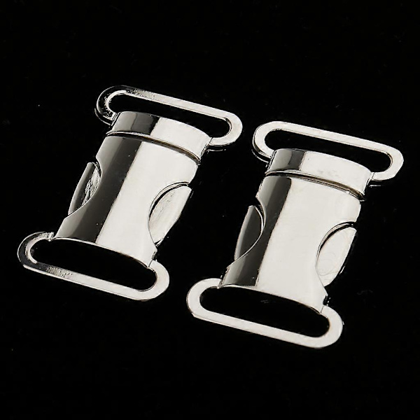 5 x 2 Stykker Metal Sideudløserspænde Snor Armbånd Kæledyrshalsbånd Sølv 4,5 x 2,5 cm