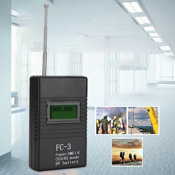 Bærbar Walkie Talkie RF Power Frequency Counter Meter Tester Decoder 50MHZ-2.4G