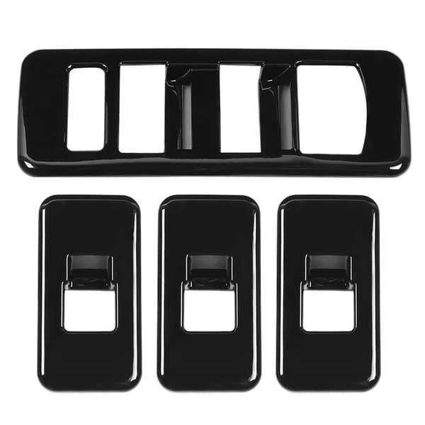 4 stk Vindusbryterknapp Panel Deksel Trim Piano Svart Passer for Land Rover Discovery 5 2017-2020