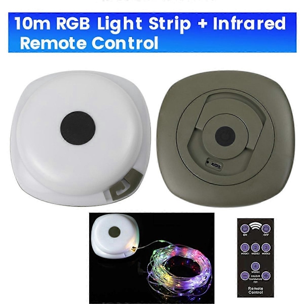 LED Campinglampa Strip Atmosfär 10M Längd IPX4 Vattentät, C