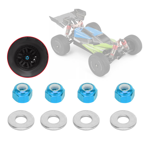 Hjulmutterlås för wltoys 1/14 144001 RC-bil Uppgraderingstillbehör Blå A949-49R