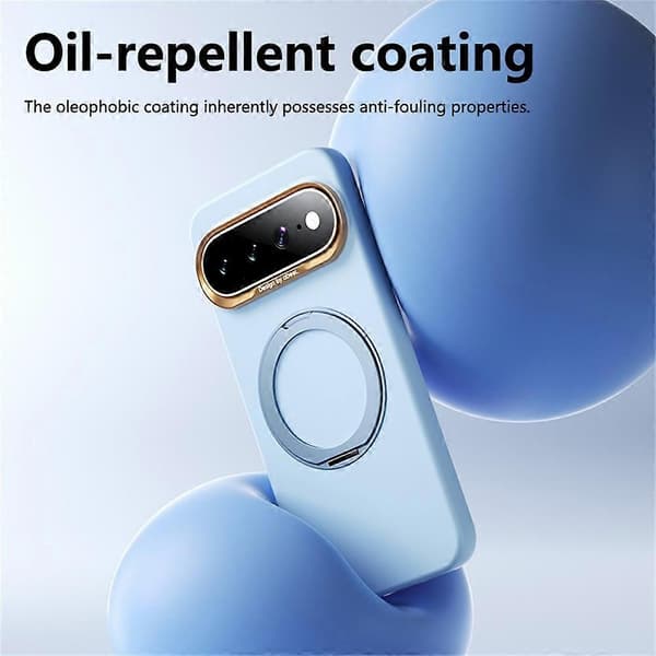ABEEL Compatible with Google Pixel 10 / 10 Pro Magnetic Case Ring Stand Liquid Silicone Feel PC Phone Case DarkBlue
