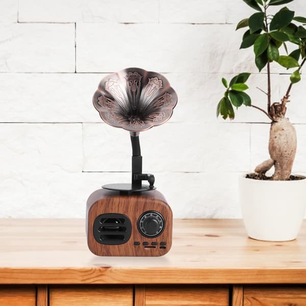 Kreativ Retro Bluetooth-högtalare Plug In Kort Musikspelare för PC Mobiltelefon Tablet