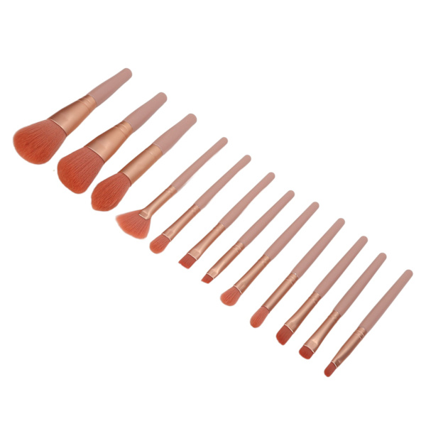 12 stk. Makeup Børster Sæt Concealer Eyeliner Øjenbryn Kontur Bærbar Make Up Pensel
