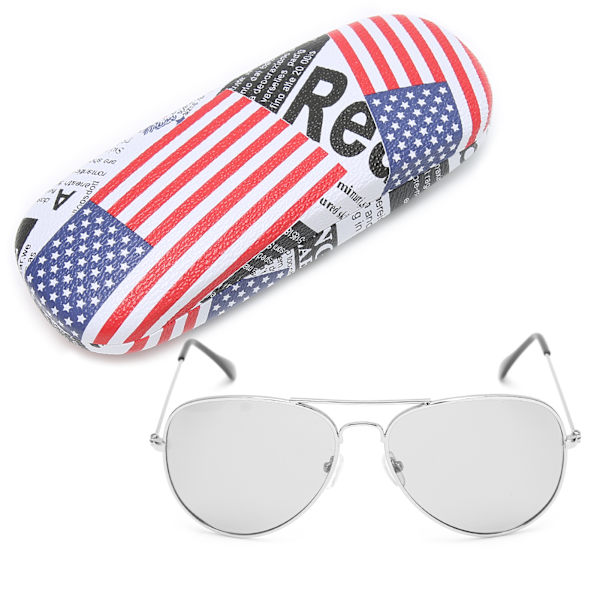 UV400 färgskiftande polariserade linsglasögon AntiUV Fashionabla unisex (silverbåge)