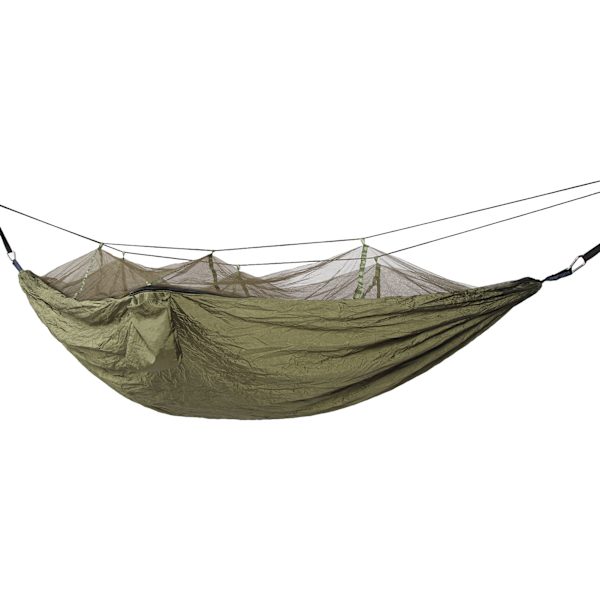 Campinghängmatta med nät 210T nylontyg Anti Fall Fällbar Mörk OD Grön 440,9 lb Bärbara hängmattor för utomhusresor
