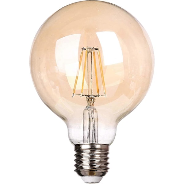 2 LED stikkontakter 11-260A i mat nikkel med 1x LED pære E27 guld 2500K varm hvid 4 watt *ANNA* væglampe, læselampe, natlampe, køkkenlampe, pl