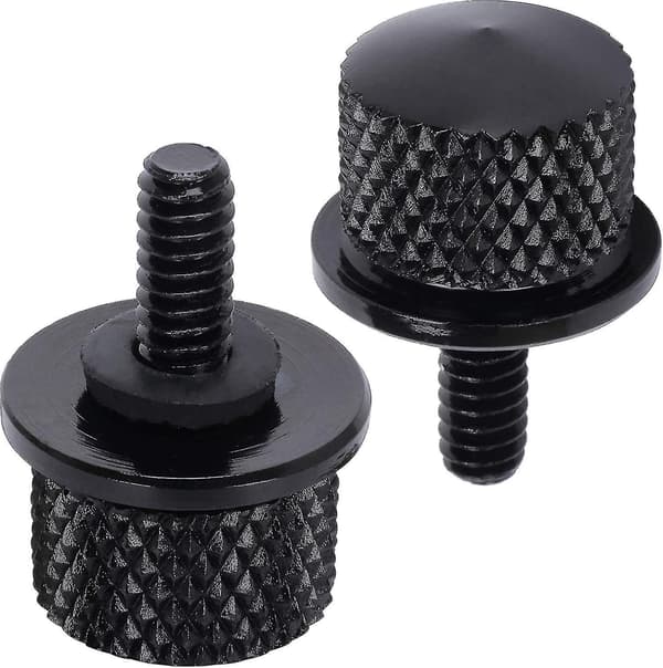 Harley Davidson krom aluminium motorcykelsätebultar - set om 2, svart