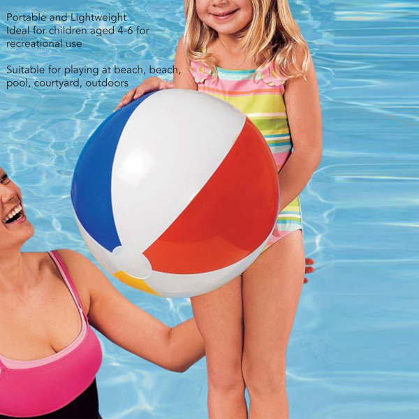 Nelivärinen rantapallo puhallettava rantapallo uima-altaalle Vesiurheilu lapsille Aikuiset 51 cm
