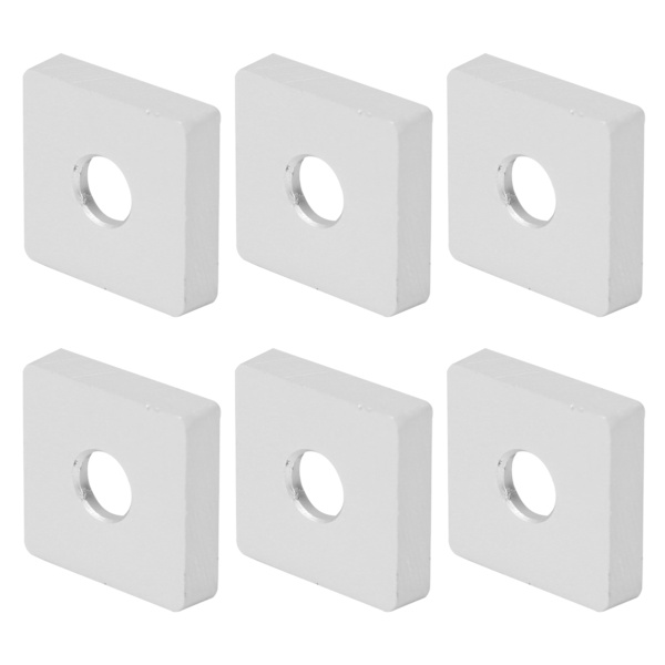 10st fyrkantig lagerplatta Bricka Silver Aluminiumlegering Cover Fästelement Tillbehör2020-Enkelt hål
