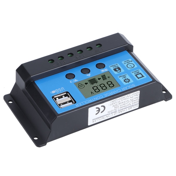 12V 24V 30A aurinkoenergian latausohjain Automaattinen PWM LCD-kaksois- USB lähdön säädin