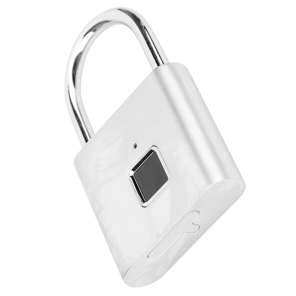 Smart fingeravtryckshänglås USB uppladdningsbart säkerhets-LED-lås för ryggsäck BagageskåpSilver