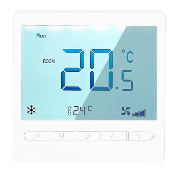 Programmerbar termostat Hög noggrannhet LCD-termostat för stor skärm för vardagsrum, sovrum, matsal, hall, AC230V