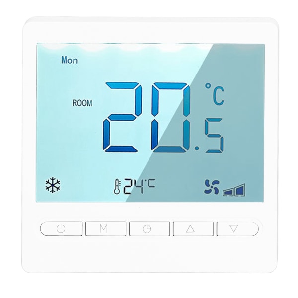 Programmerbar termostat Høj nøjagtighed LCD-termostat med stor skærm til stue Soveværelse Spisestue Hall AC230V