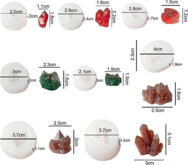 Crystal Cluster Silicone Epoxy Resin Mold DIY Craft Project 8 Pieces (Random Style) COLOR 6