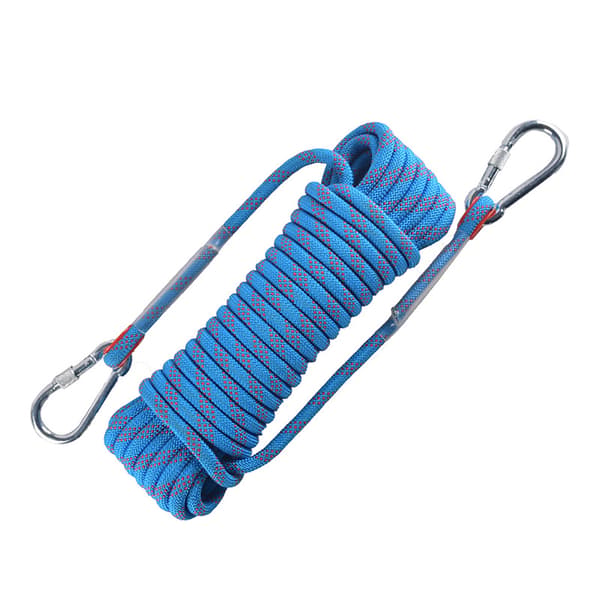Sikkerhedstov Multifunktionel Blå med Dobbelte Kroge Polyester Rustfrit Stål Klatring Livline til Rappelling 10m/32.8ft