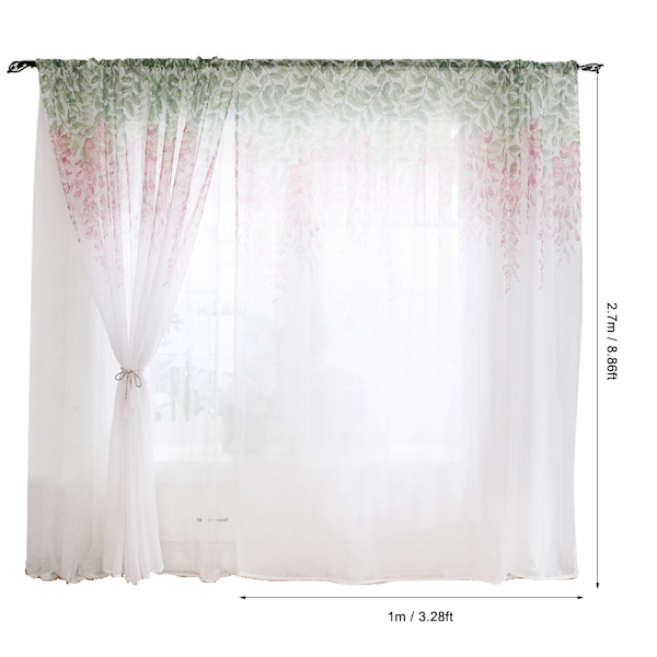 Polyester fönstergardin Valances Voile sovrum vardagsrumsdekor (rosa)