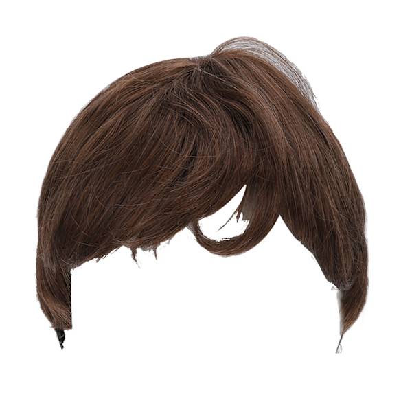 Mænds Paryk Lys Brun Naturlig Fluffy Handsome Åndbar Mesh Moderigtig Kort Hår Paryk