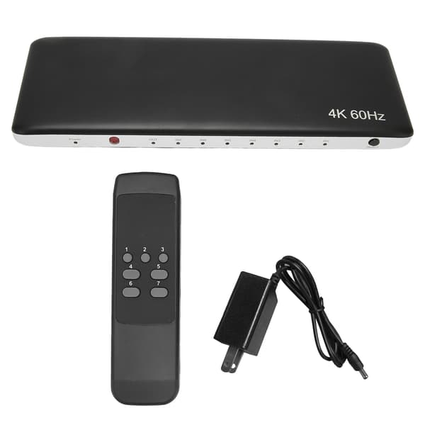 HD Multimedia Interface 2.0 Switch 7 in 1 ut HDCP 2.2 Stöd 4K 60Hz UHD 3D Video Switcher Selector 100‑240V US-kontakt