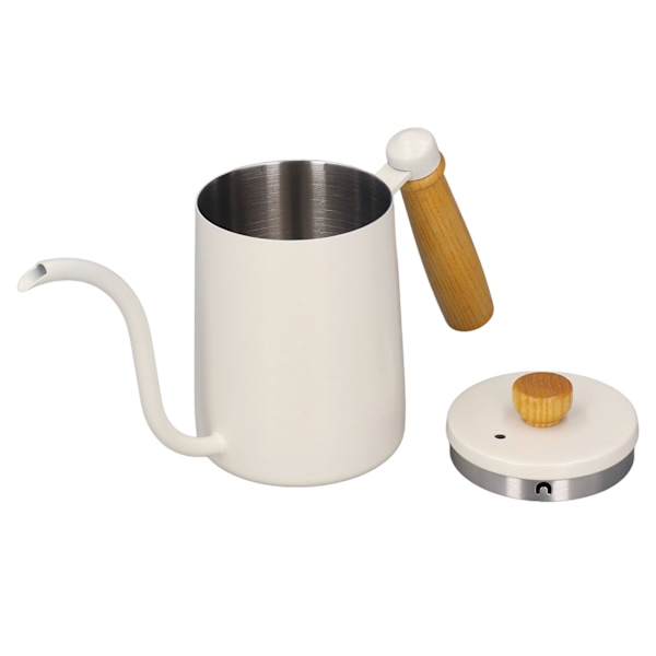 600 ml 20 oz kaffekanna med gåshals för hällkaffe, vit