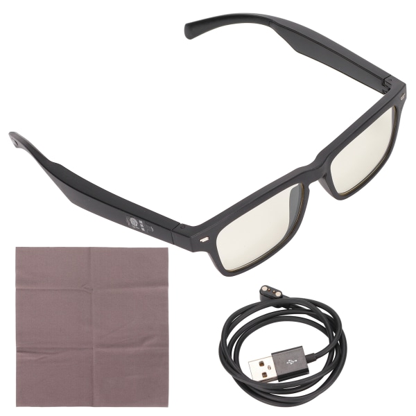 Smarte briller Stereo Vanntett Touch Stemmekontroll Åpent øre Trådløse Bluetooth-solbriller for kjøring LøpingAntiblått lys
