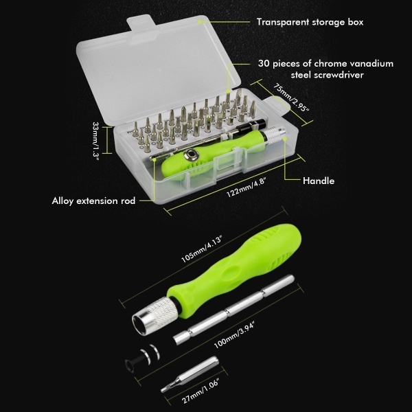 32 in 1 Pieni ruuvimeisli sarja Elektroniikka korjaus työkalu sarja Mini magneettinen ruuvimeisli sarja Puhelimelle Läppärille Tietokoneelle Silmälasit Kello