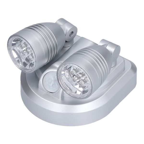 Justerbar sensorlampa Dubbelhuvud Infraröd Induktion Rörelsesensor Lampa LED Nattlampa