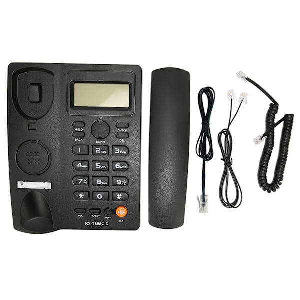 Kablet telefon med oppringer-ID Hurtigoppringing Mute-funksjon Desktop fasttelefon Håndfri telefon Fasttelefon for Hotel Black