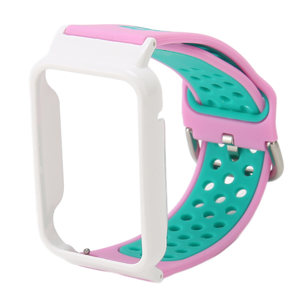 Andningsbart silikon watch med skyddande stötfångare Case Passar för Mi Band 7 Pro Rosa grönt och vitt case