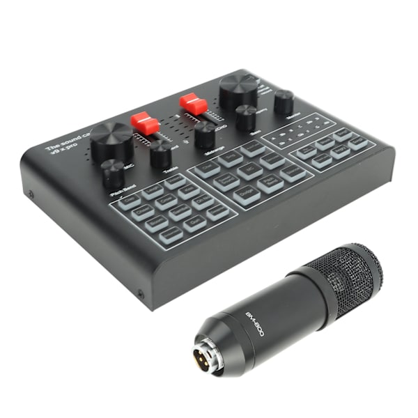 Podcast-utrustningspaket Brusreducering Stabil inspelningsstudiopaket Ljudkort Mixer för Livestreaming