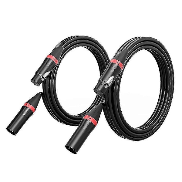 2-pak 3 m XLR mikrofonkabler, XLR-kabel XLR han til hun lydmikrofonkabel mikrofon