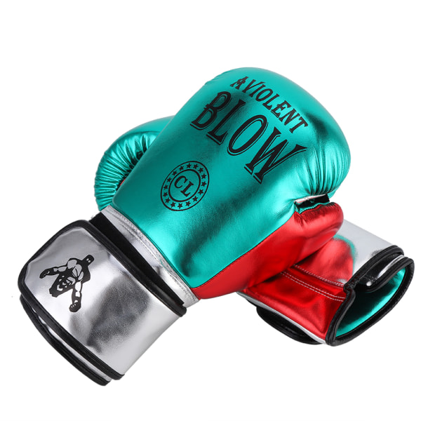 1 par unisex PU boxningshandskar Sanda Punching Sparring Sandsäck Träningsvantar Gröna