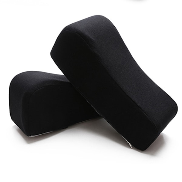 Ergonomiske stol armlæn puder Gaming stol armlæn puder albue pude buet model til computer kørestol sort bomuld foran 10cm bagpå 7cm