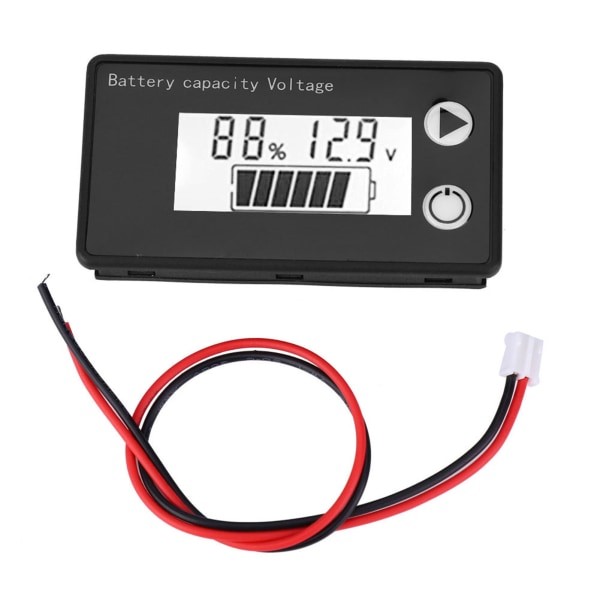 LCD 12V batterikapasitetsindikator Tester Lithium-batteri Universal Digital Display Voltmeter (10-100V blå temperatur)