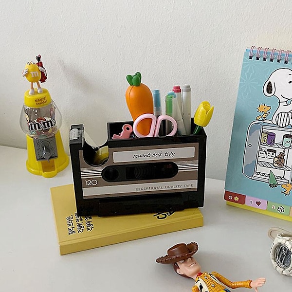 Luovasti Liima-Teippi Kynänpidike Retro Kasetti Nauhan Jakaja Harjan Potti Tyylikäs Kynä Pöytä Järjestäjä Toimisto Tarvikkeet