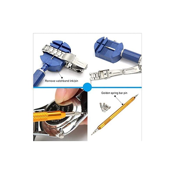 Klockreparationssats, Professionell Fjäderstångsverktygssats med Bärväska, Verktygssats för Länkstift till Klockarmband