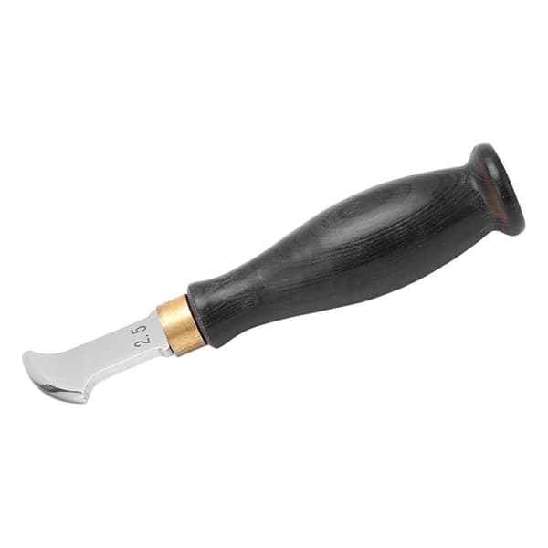 Lærkrøller Ergonomisk design 304 rustfritt stål sandeltrehåndtak speilpolert lærstrimmelkutter 2,5 mm
