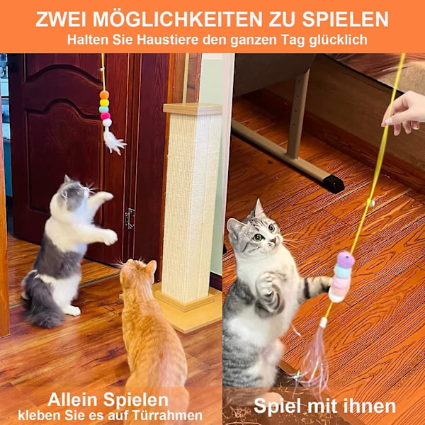 3-pack Katt Leksaker Frilansarbete Hängande Dörrkarm Interaktiv Katt Leksak Hängande Katt Leksak Dörrhängande Utdragbar Studsande Katt Löp Leksak