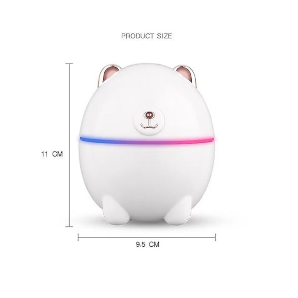 Mini - portabel luftfuktare, liten sval dimluftfuktare med LED-nattlampa i färg, USB