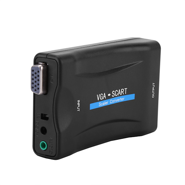 VGA til SCART Video Audio Converter Adapter USB med fjernkontroll