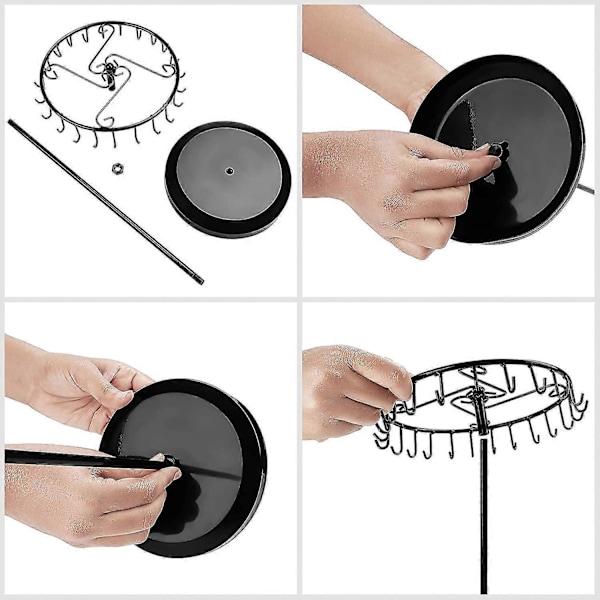 Metal Roterende Smykkeholder Display Stand - Hængende Organizer Tårn Rack til Ringe & Øreringe