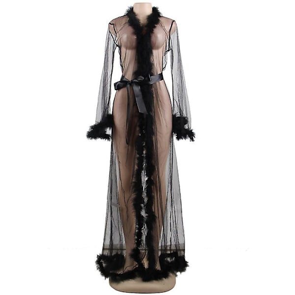Spetsrocken Lingerie Set för Kvinnor Nattkläder Perspektiv Babydoll Sovkläder Storlek UK 16-18