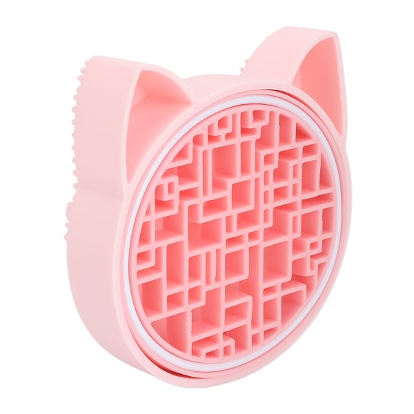 Meikkiharjan puhdistusaine Monikäyttöinen söpö kissan pää 2 in 1 -muotoilu Kannettava joustava silikoni meikkiharjan puhdistusmatto vaaleanpunainen
