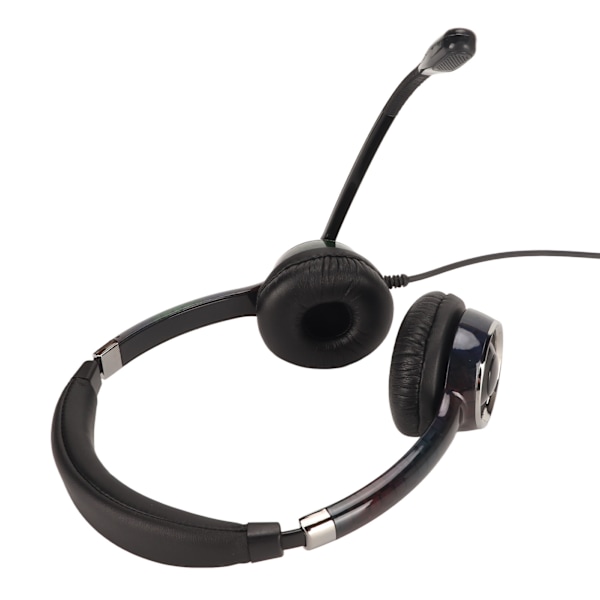 Kablet erhvervsh headset støjreducerende ergonomiske binaurale telefon hovedtelefoner med mikrofon til kontor callcenter dobbelt 3,5 mm porte