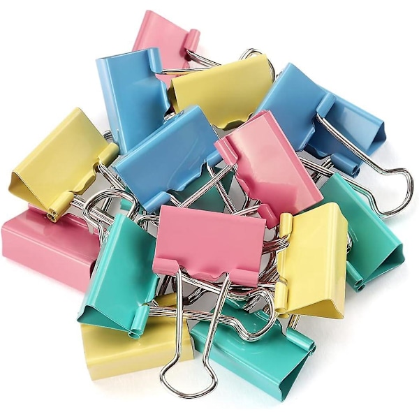 Assorterede Farver Små Binderclips, 1,0 Tommer, 100 Styk