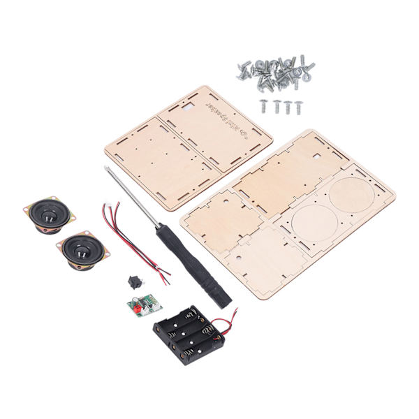DIY Bluetooth Högtalarkit Stereo Surround Giftfri Komposit Trä DIY Högtalarkit för Elev