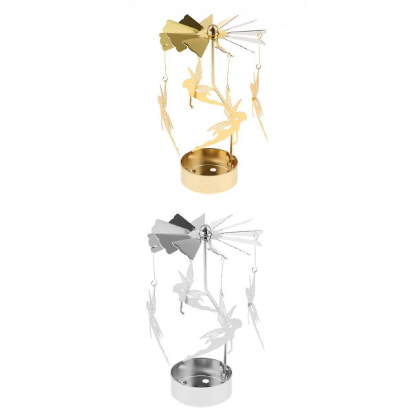 2 x Romantisk Roterande Ljusstake Tealight Ljusstakar Fe