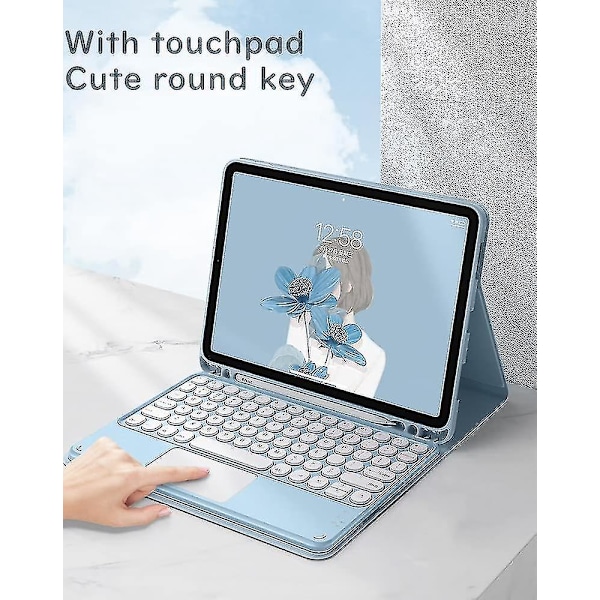 Aftagelig Touch Keyboard til iPad 10. generation 2022 Blå