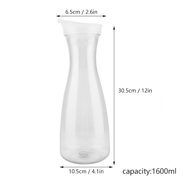 1600 ml akryl gennemsigtig saftflaske Vandkande Iskold saftkande med låg til bar hjemmebrug