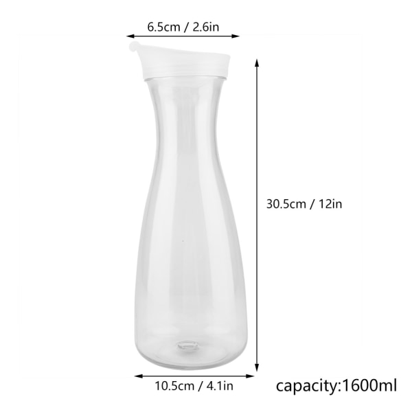 1600 ml akryl gjennomsiktig juiceflaske Vannkanne Iskald juicekanne med lokk for bar hjemmebruk